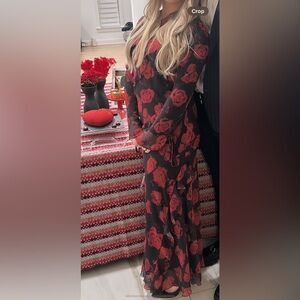 Daska Red Floral Dress